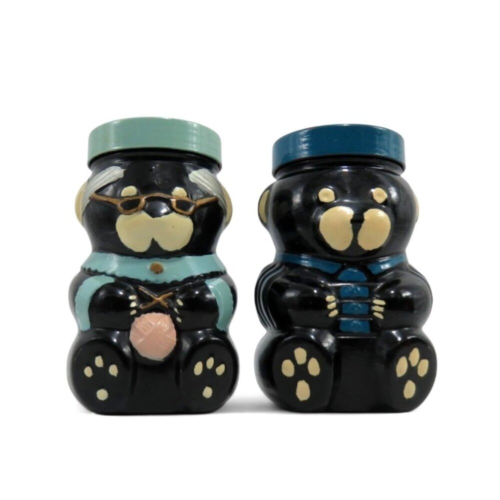 Kraft Bear Shaped Jars COIN BANK Grandma And Grandpa Vintage